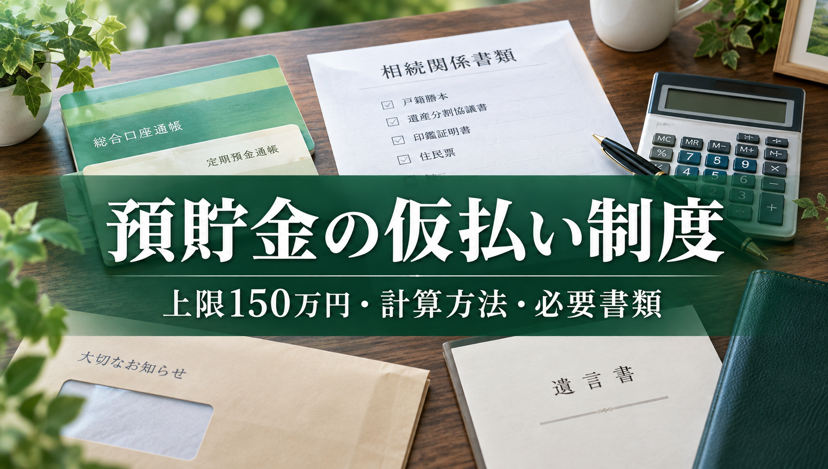預貯金の仮払い制度とは？相続人が単独で引き出せる上限額・必要書類・計算方法