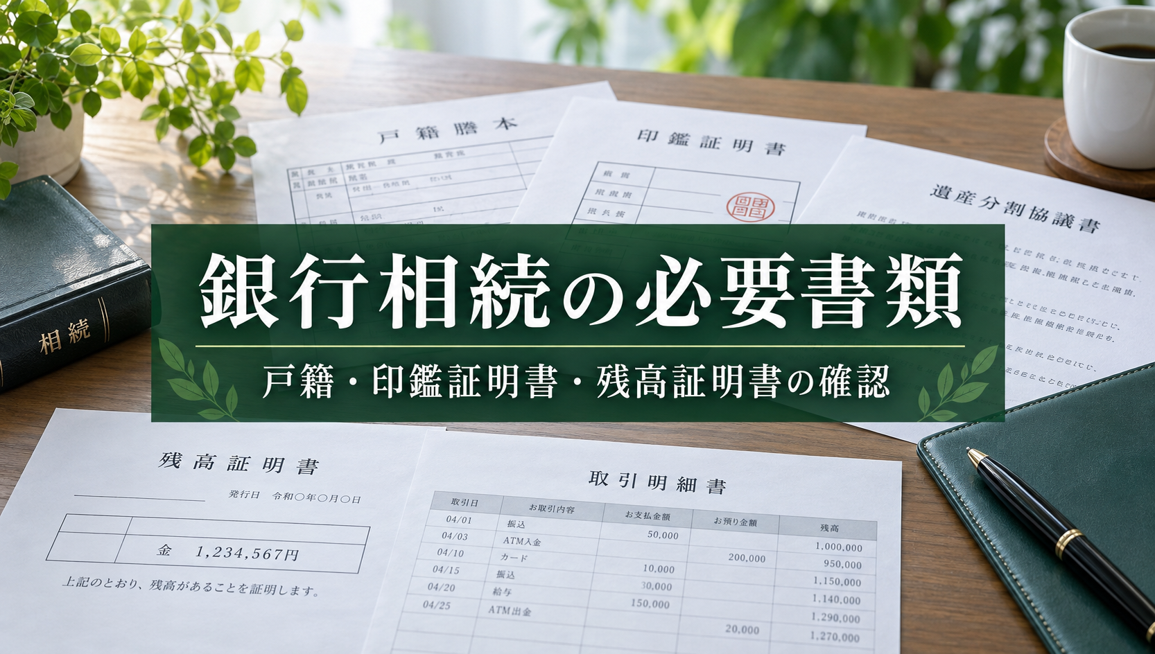 銀行の相続に必要な書類一覧｜戸籍・印鑑証明書・残高証明書の準備と確認事項