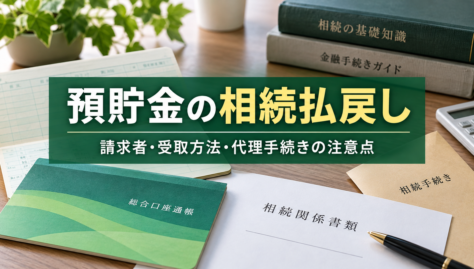 預貯金を相続で払い戻すには？解約の請求者・受取方法・代理手続きの注意点